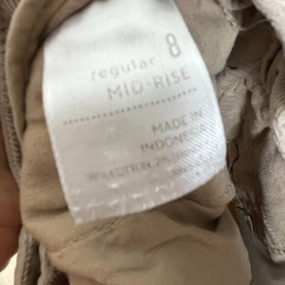 Old Navy Women's Size 8 Mid Rise Corduroy Pants Tan Brown Cotton Blend Y2K - Picture 7 of 13